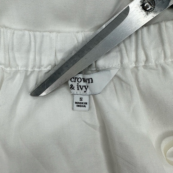 NWT Crown & Ivy White Long Sleeve Bold Moves Shirt Size Small (D188) - Picture 7 of 7